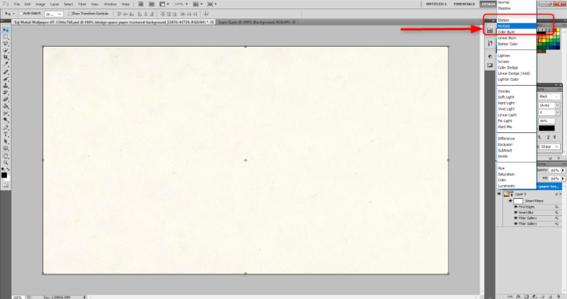 blending mode to multiply