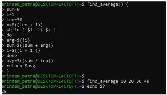 function in shell script 1