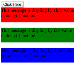 jQuery delay() different values