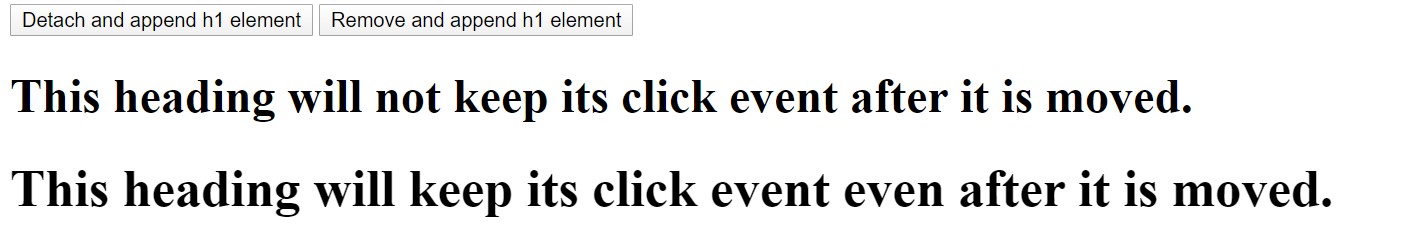 jQuery detach() 1-10