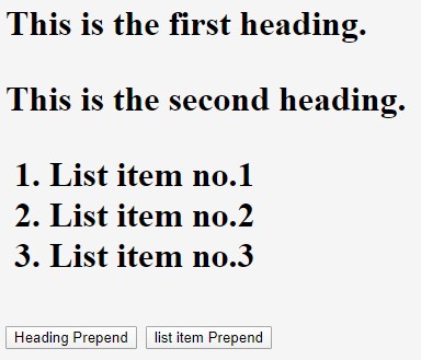 jQuery prepend() 1-3