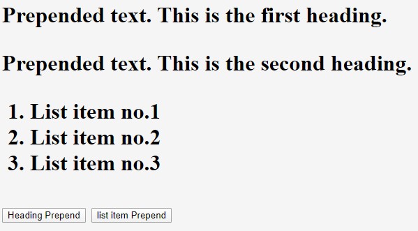 jQuery prepend() 1-4