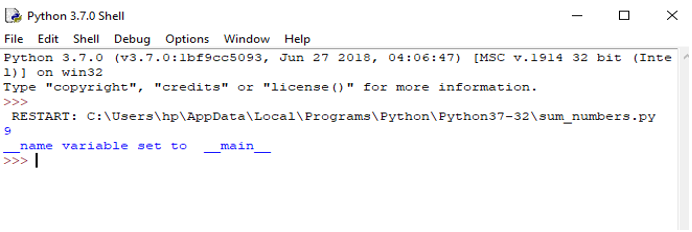 python main method output 1