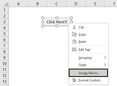 Form Controls in Excel - Button 1-3