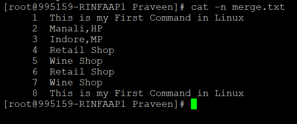 CAT Command in Linux -6