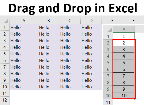 Drag and Drop in Excel 