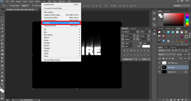 Select Liquify Option