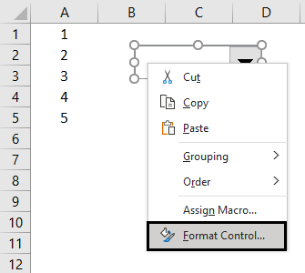 Form Controls in Excel - Combobox 2