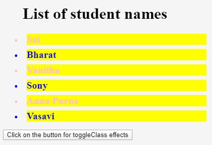 JQuery toggleClass()-1.4