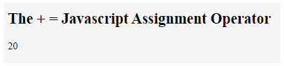 JavaScript Assignment Operators - 1