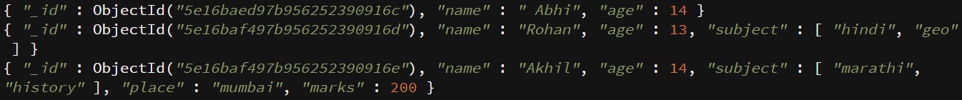 MongoDB List of Collection -28