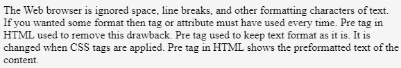 Pre Tag in HTML - 2