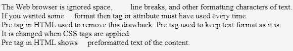 Pre Tag in HTML - 3