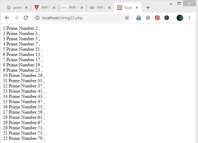 Prime Numbers in PHP