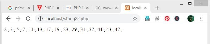 Prime Numbers in PHP