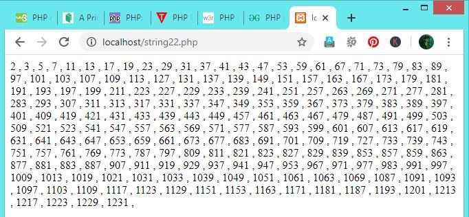 Prime Numbers in PHP