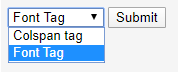 Select Tag in HTML output 4