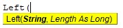 Syntax of Left