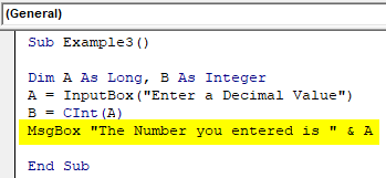 VBA CInt Example 3-5