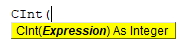 VBA CINT Syntax