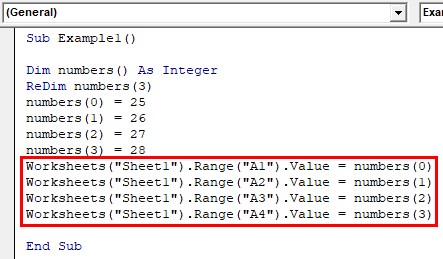 VBA Dynamic Array Examples1-5