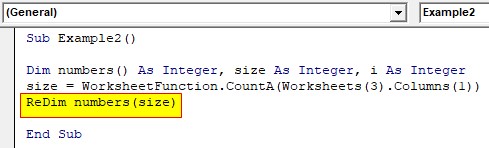 VBA Dynamic Array Examples2-4