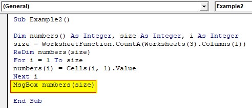 VBA Dynamic Array Examples2-6
