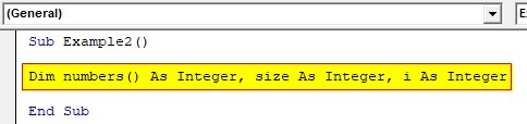 VBA ReDim Array Example 2-2