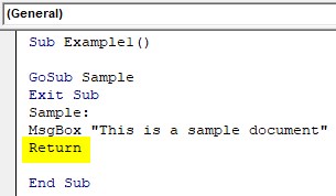 VBA Return Example 1-5