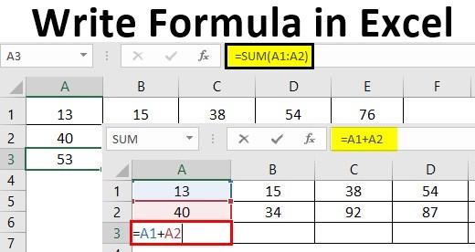 Write Formula in Excel