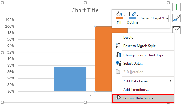 Format Data Series - Thermometer Chart