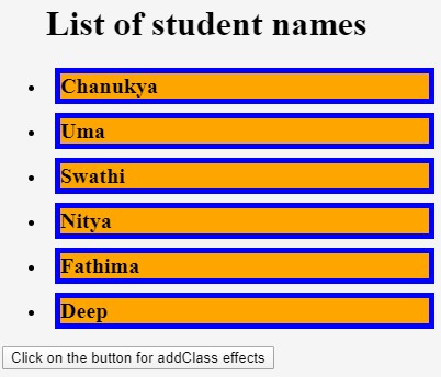 jQuery addClass() - 3