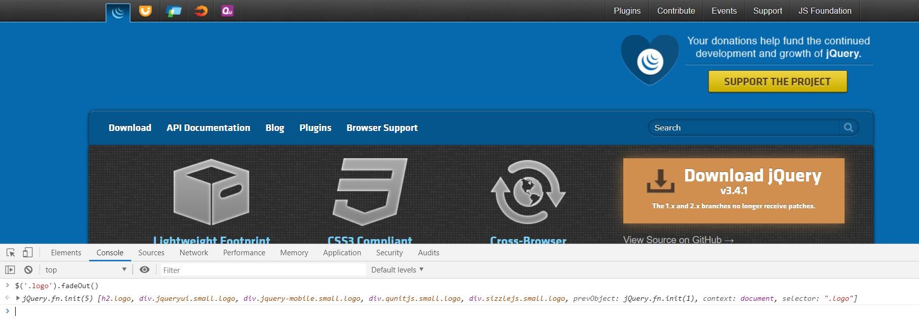 jQuery fadeOut() 1-4