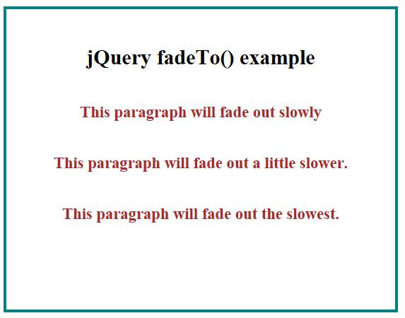 jQuery fadeTo() 1-1
