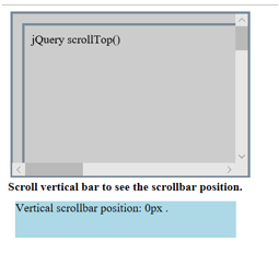 vertical scrollbar position
