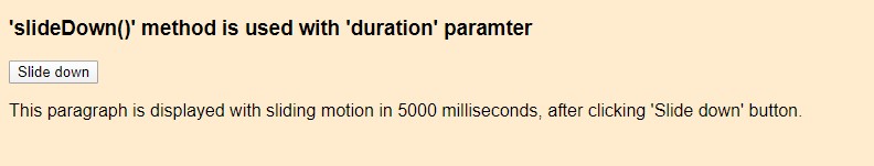 jQuery slideDown() 1-4