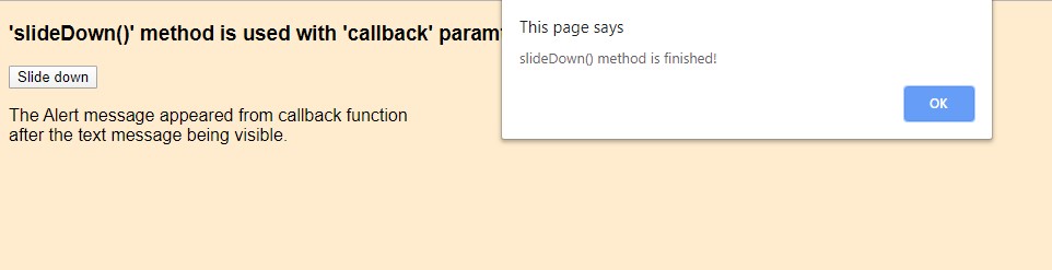 jQuery slideDown() 1-8