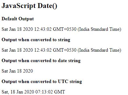 JavaScript date()