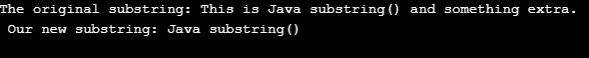 substring() Function in Java eg2