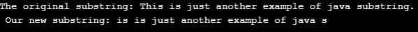 substring() Function in Java eg3