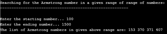 Armstrong Number in C# output 4