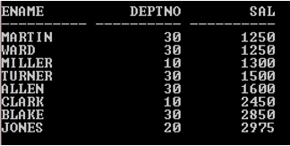 BETWEEN in oracle output 1