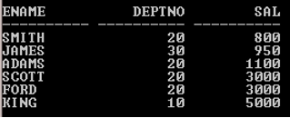 BETWEEN in oracle output 2