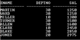 BETWEEN in oracle output 4