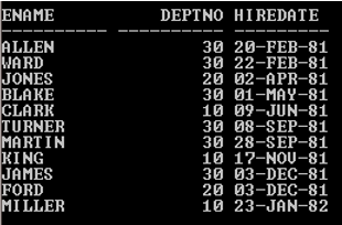 BETWEEN in oracle output 6