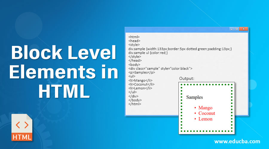 Block Level Elements in HTML