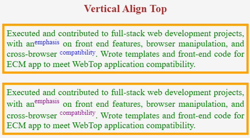 CSS vertical align -example 1