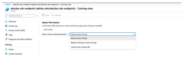 Cache setting is provided with the three different query