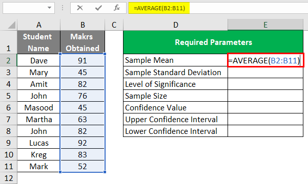 Confidence Interval in Excel 1-3