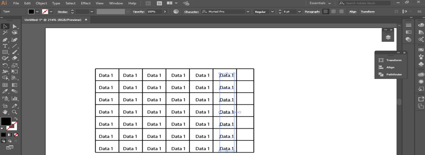 Create Table in Illustrator - 15